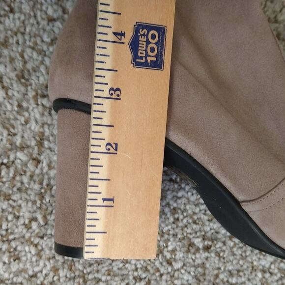 Stuart Weitzman Margot 75 Taupe Suede Ankle Booties | Size 9 - Picture 12 of 14